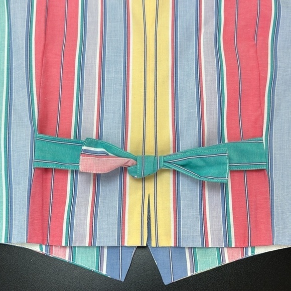Vintage David Brooks Cotton Striped Button Front Vest Size 14 Summer NOS - Picture 3 of 11